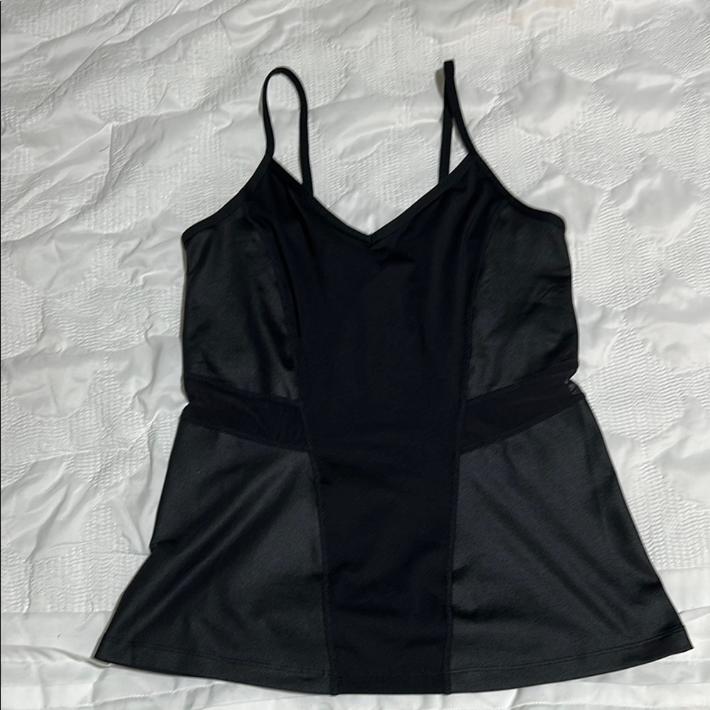 Fabletics Black tank with mesh details